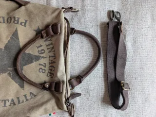 Bolso grande lona y piel para diario