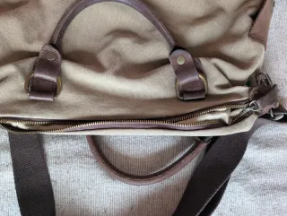 Bolso grande lona y piel para diario