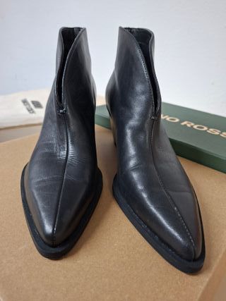 Botines Zara Tacón Apertura Delantera Negro