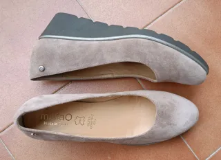 Bailarinas miMao cuña beige/gris T.42