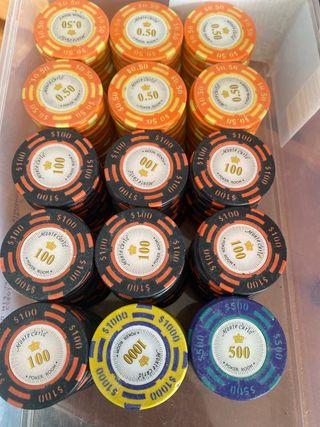 Fichas Casino Monte Carlo 0.5, 100, 500, 1000 $