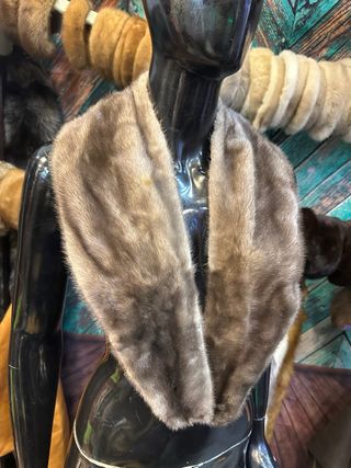 Collo di pelliccia marrone/grigio