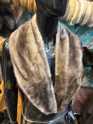 Collo di pelliccia marrone/grigio