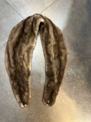 Collo di pelliccia marrone/grigio