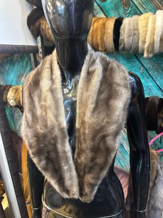 Collo di pelliccia marrone/grigio