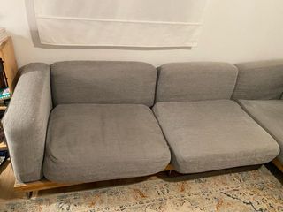 Sofá modular gris tela