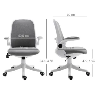 Silla Giratoria Oficina Escritorio Gris/Blanco