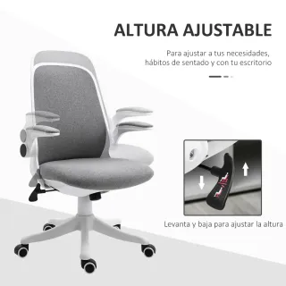 Silla Giratoria Oficina Escritorio Gris/Blanco