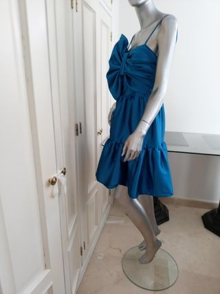 Vestido fiesta cóctel graduación azul