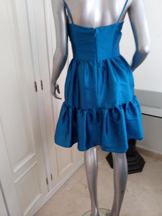 Vestido fiesta cóctel graduación azul