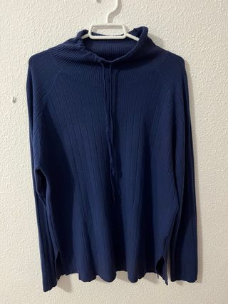 Jersey cuello vuelto azul marino Talla L/XL