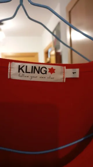 Vestido corto Kling rojo y gris