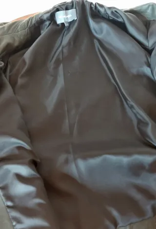 Cazadora Piel marca El Corte Inglés Verde T.XL