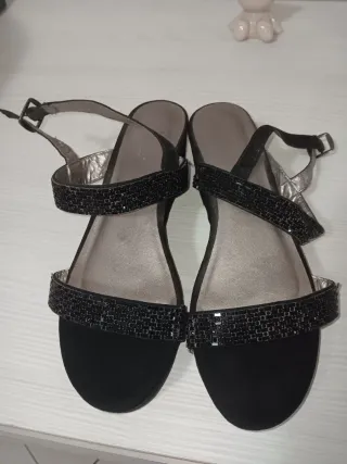 Sandali neri con strass