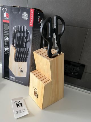 Set Coltelli Renberg 15 Pezzi con ceppo in legno