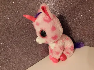Peluche unicorno rosa con pois
