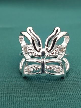 Anillo Plata Ley 925 Mariposa Ajustable