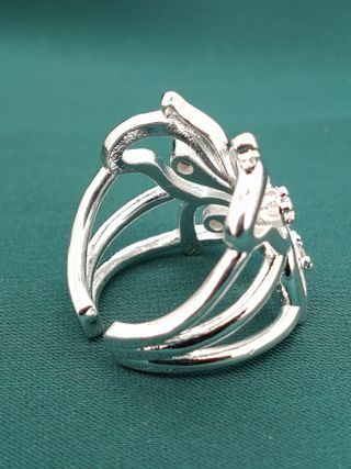 Anillo Plata Ley 925 Mariposa Ajustable