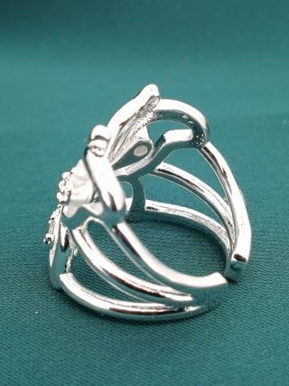 Anillo Plata Ley 925 Mariposa Ajustable