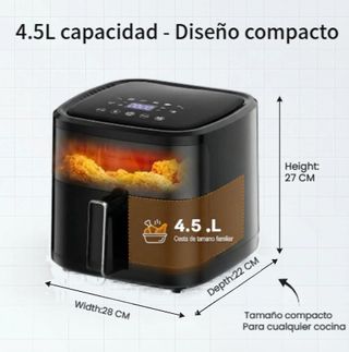 Freidora de Aire 6L con Ventana Transparente