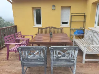 Mesa comedor terraza jardín grande