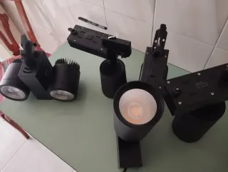 Lote de focos de railes Iluminación LED Negros