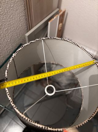 Pantalla lámpara tela diseño triángulos