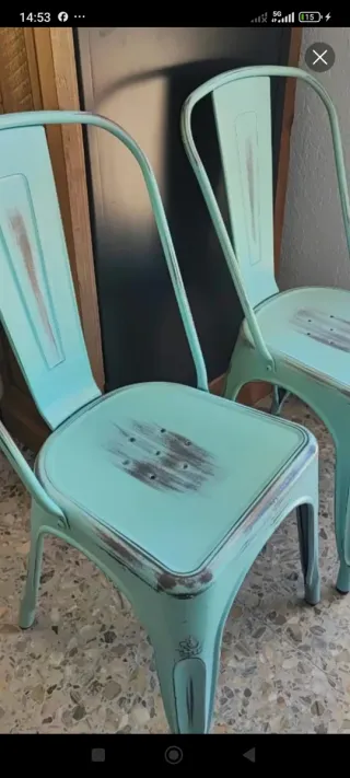 2 Sillas Metálicas Estilo Tolix