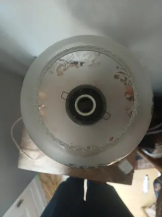 Lámpara de Mesa Vintage Metal y Cristal