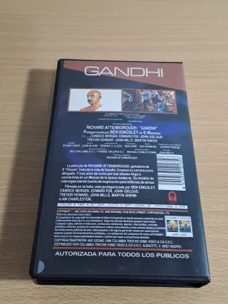 Película VHS Gandhi (Drama/Historia)