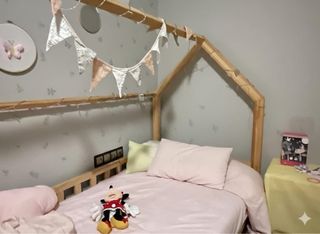 Cama casita madera 90x190