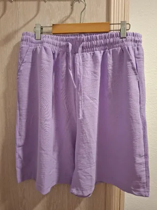 Short Fluido Lavanda / Lila con Cintura Elástica