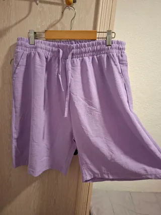 Short Fluido Lavanda / Lila con Cintura Elástica