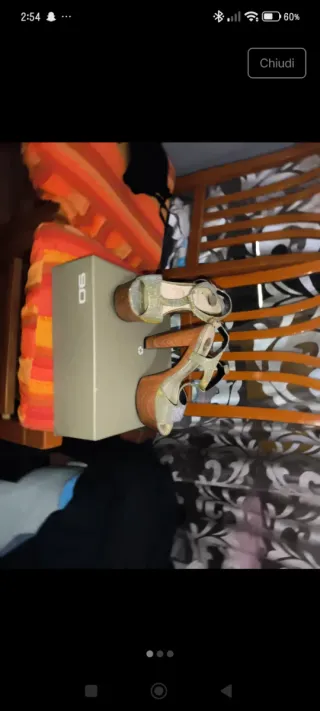 Sandali con tacco oro e argento