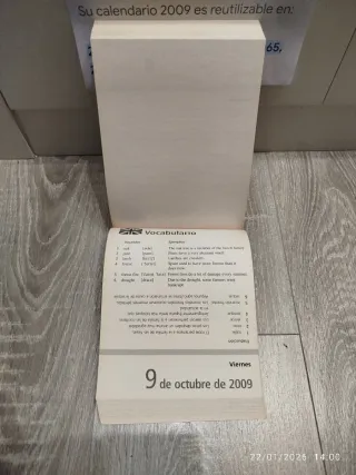 Calendario prácticas de inglés