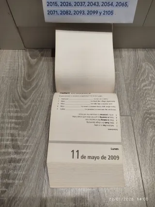 Calendario prácticas de inglés