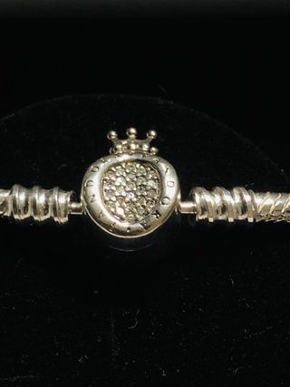 Pandora Charm Coroa Cravejada Prata, 20 cencentíme