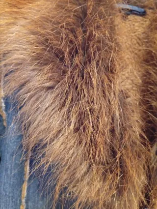 Abrigo borreguito azul y marrón