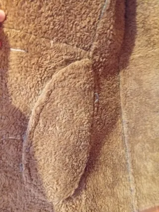 Abrigo borreguito azul y marrón