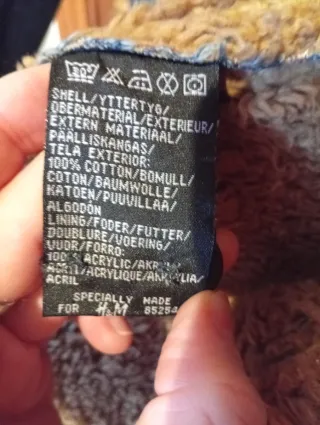 Abrigo borreguito azul y marrón