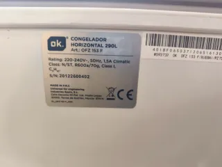 Congelador horizontal OK OFZ 153 F