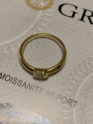 Anello solitario oro 9k misura 8/9