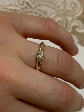 Anello solitario oro 9k misura 8/9