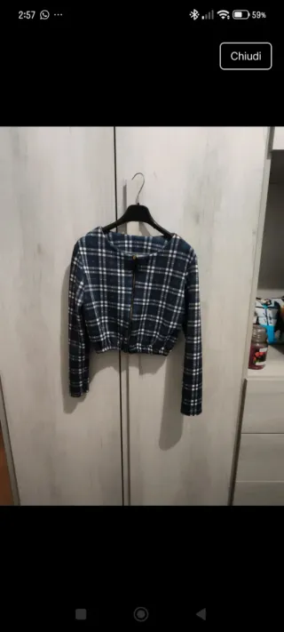 Giacca corta a quadri