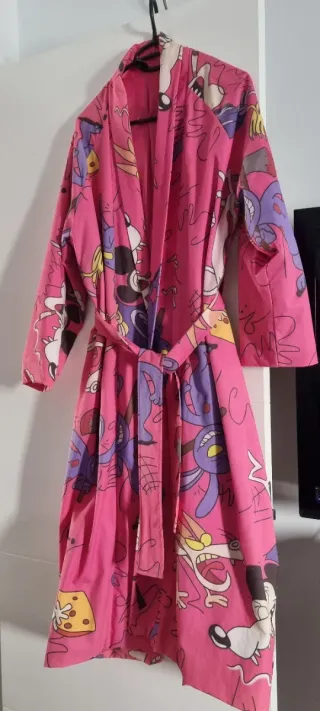 Gabardina Larga Estampada Multicolor