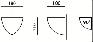 Lampada da parete angolare in gesso