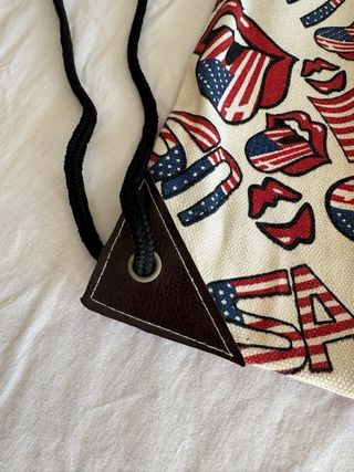Bolso de tela con estampado USA