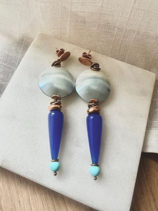 Pendientes Vanto nácar, lapislázuli y turquesa