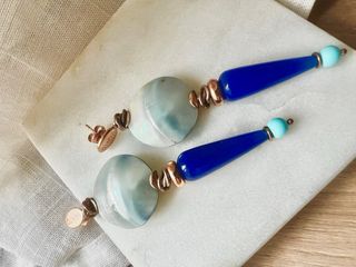 Pendientes Vanto nácar, lapislázuli y turquesa