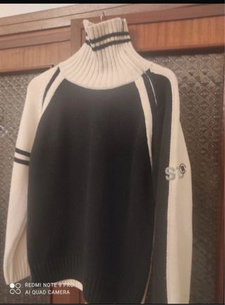 Maglione lana collo alto caldo